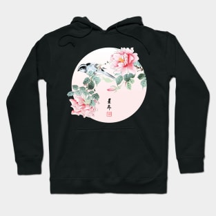 Ukiyo-e Bird and Roses Hoodie